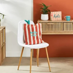 Chaise salle à manger tissu bouclette - Freya