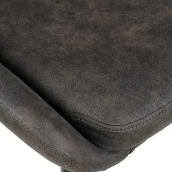 Chaise salle à manger tissu effet daim gris foncé - Ben
