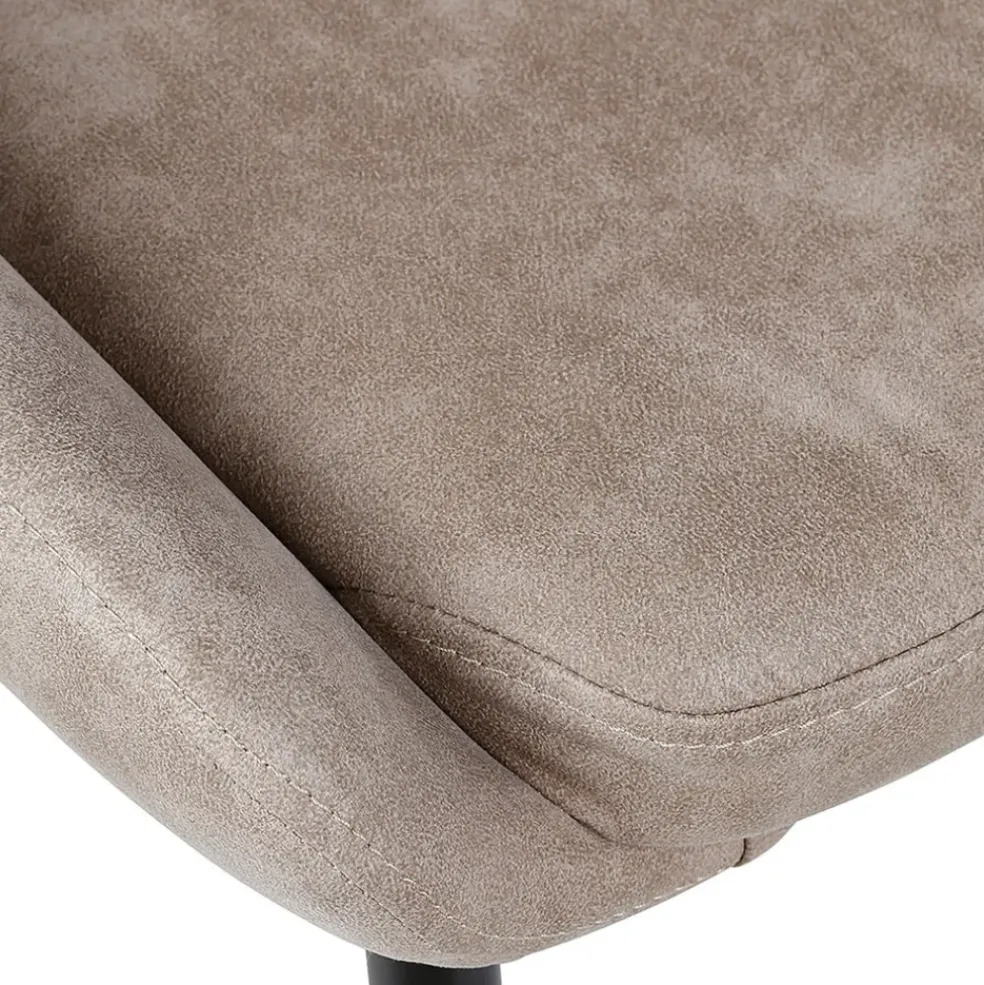 Chaise salle à manger tissu effet daim beige - Ben