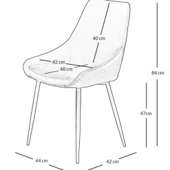 Chaise salle à manger tissu effet daim beige - Ben