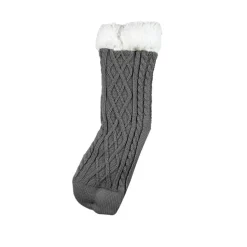 Chaussettes torsadées gris charbon - Elza