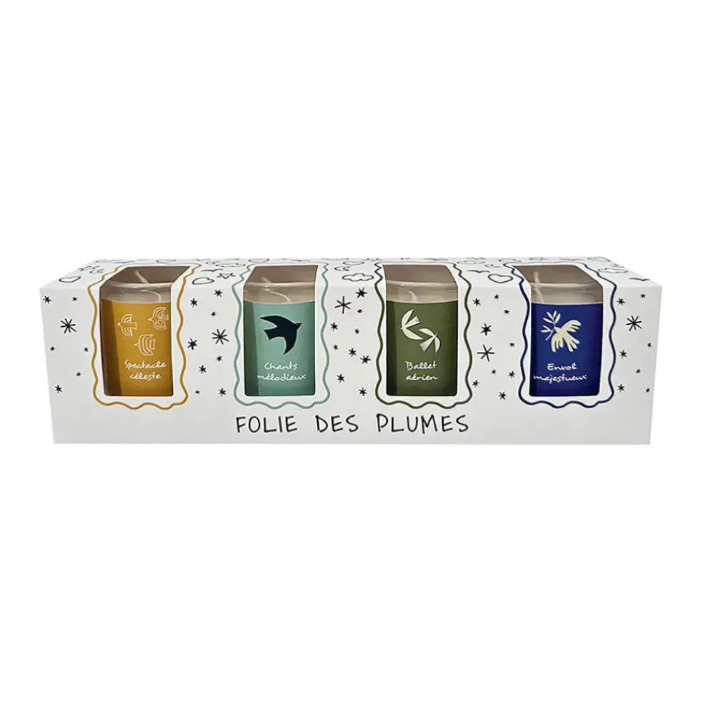 Coffret de 4 bougies Folie des Plumes