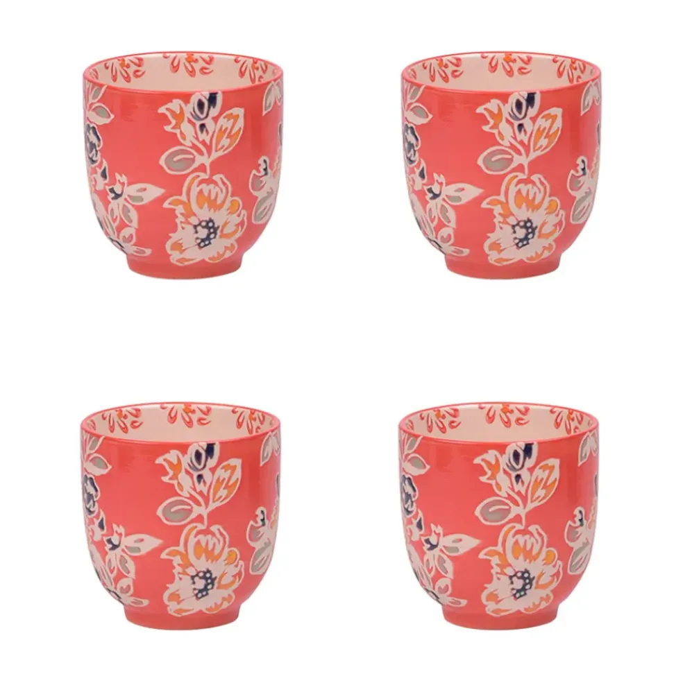 Coffret de 4 tasses en grès rouge 15cl - Ava