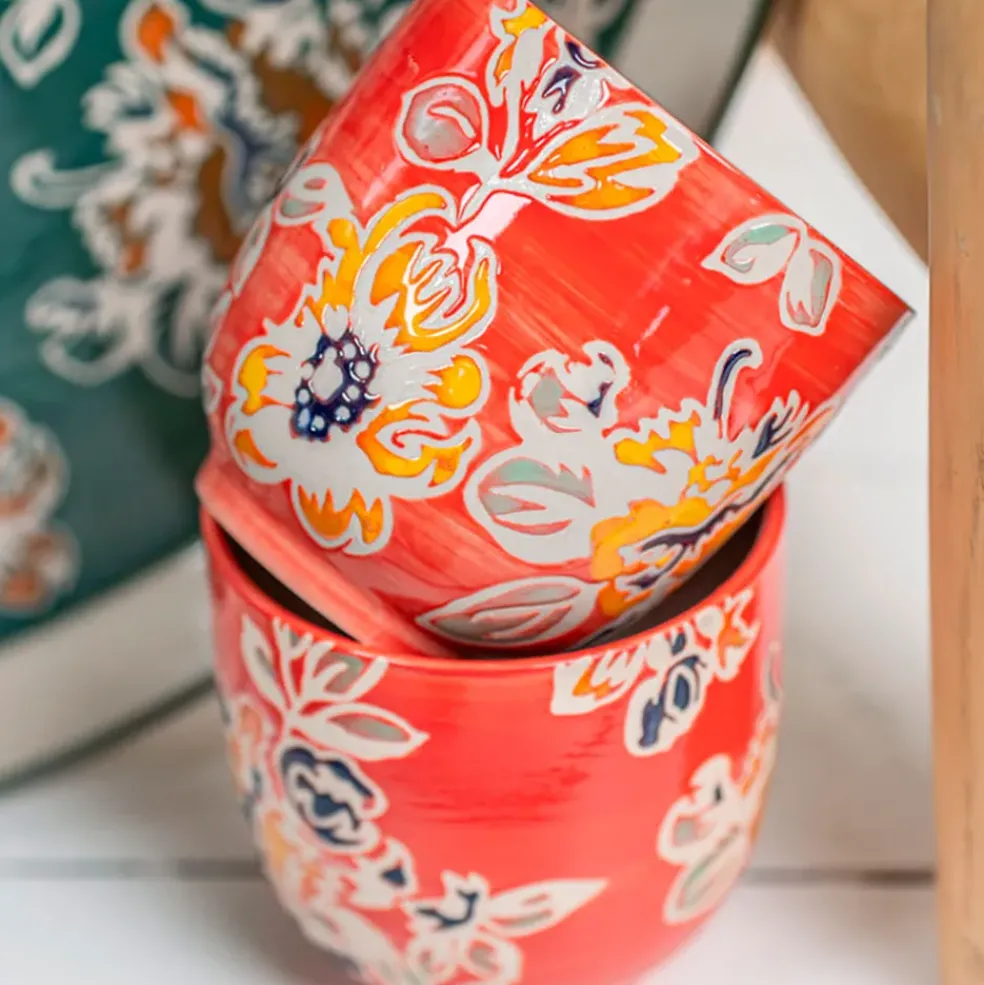 Coffret de 4 tasses en grès rouge 15cl - Ava