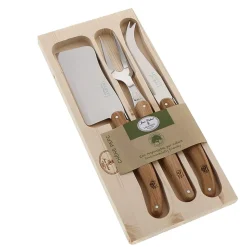 Coffret service à fromage avec manche chêne laguiole