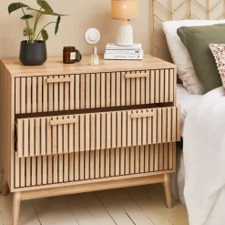 Commode 3 tiroirs en pin naturel - Kara