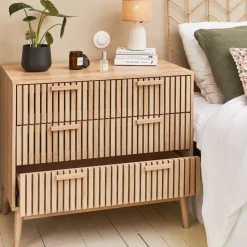 Commode 3 tiroirs en pin naturel - Kara