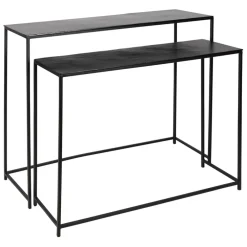 Console gigogne (x2) en fer noir - Felia