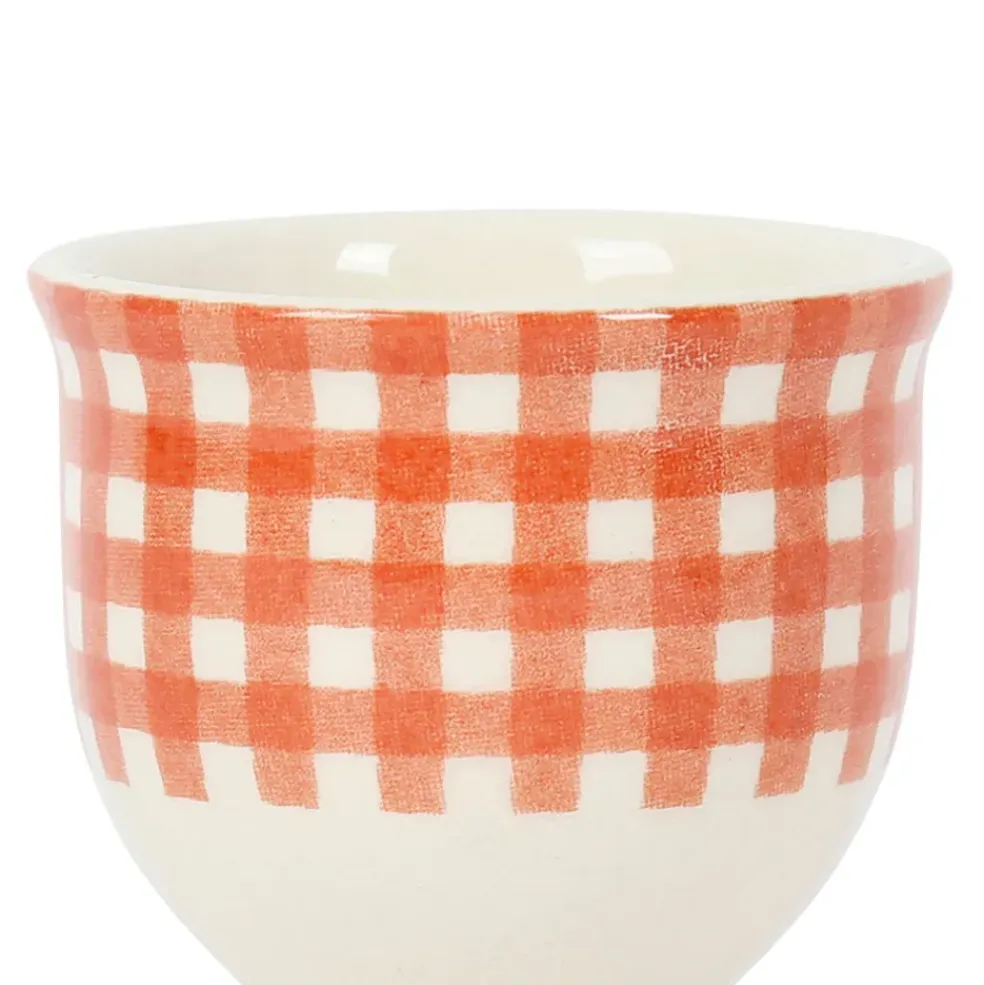 Coquetier en faIence rouge antique - josephine