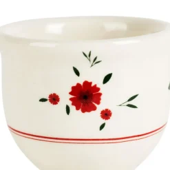 Coquetier en faience rouge - Paquerette