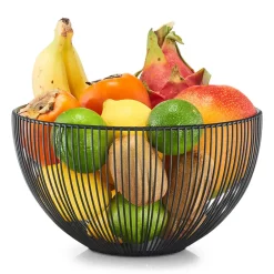 Corbeille fruit métal noir d25cm