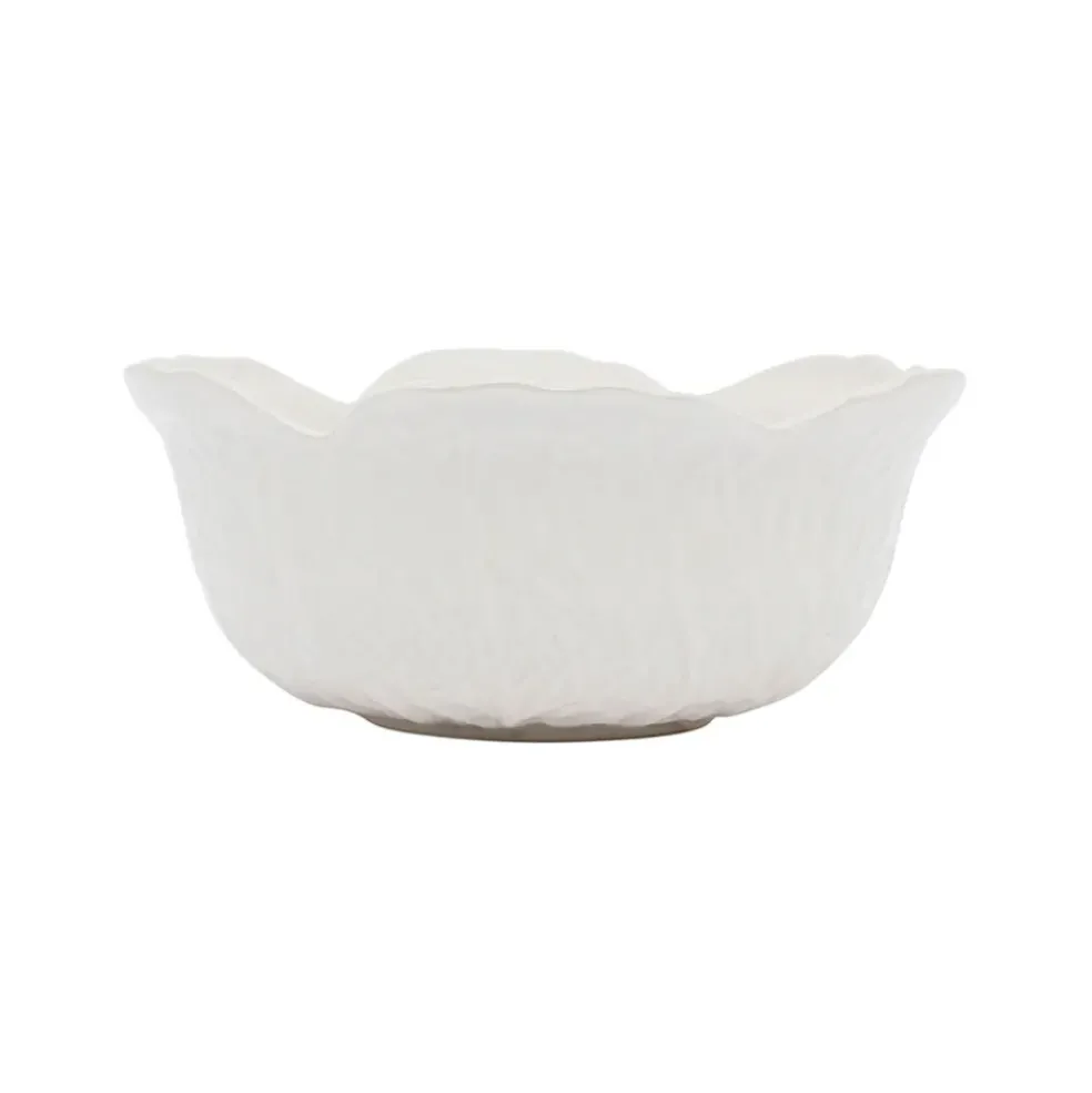 Coupelle chou blanc d15xh6.5cm gres