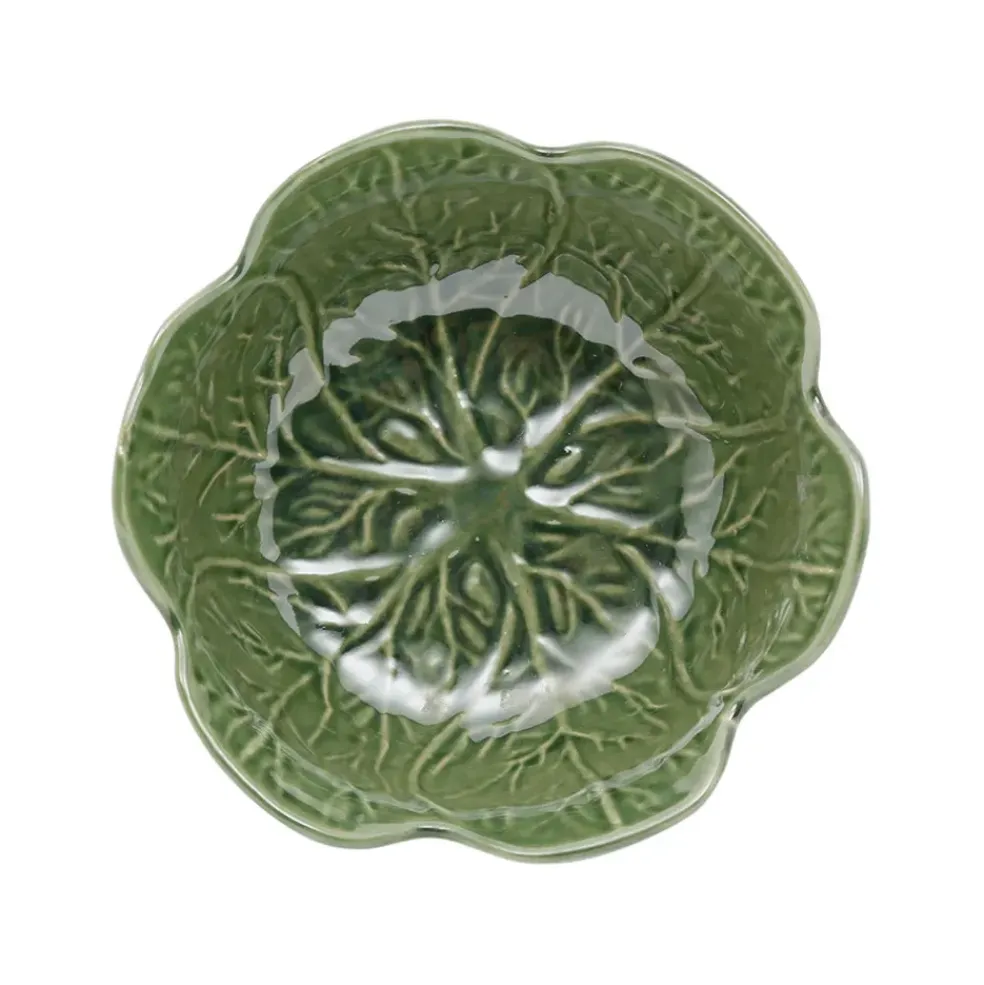 Coupelle chou vert d15xh6.5cm gres