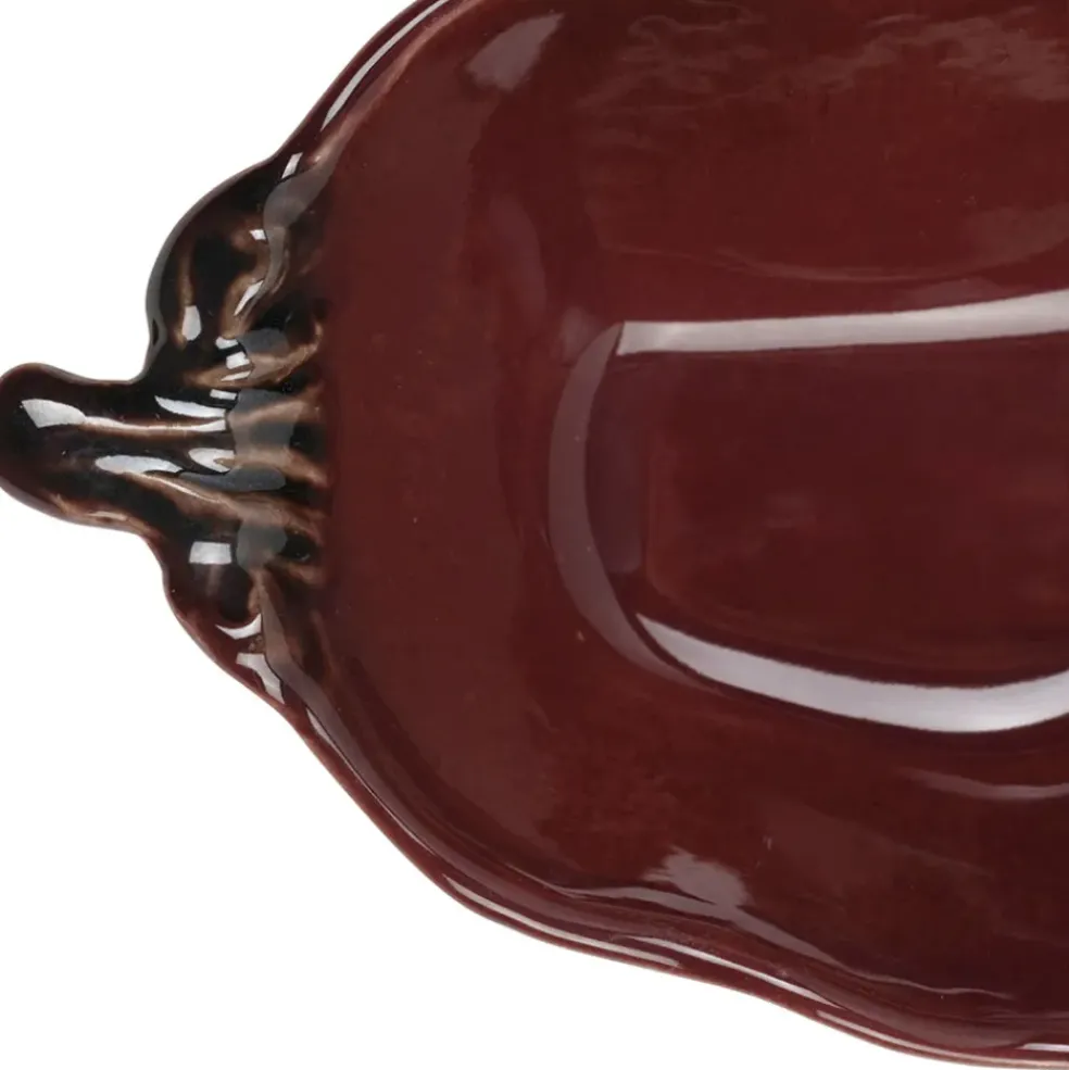 Coupelle piment en grès aubergine 18x8.5cm