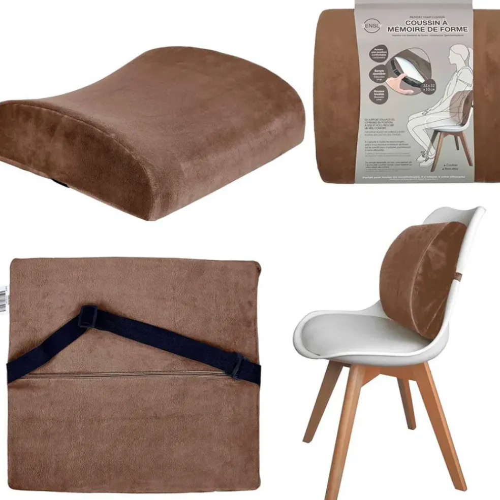Coussin à mémoire de forme pour le dos marron