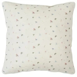 Coussin carré p'tite fleur naturel 40x40cm en coton