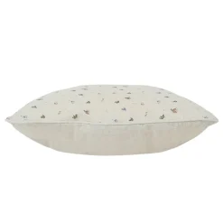 Coussin carré p'tite fleur naturel 40x40cm en coton