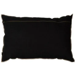 Coussin chennai noir 40x60cm en lin lave