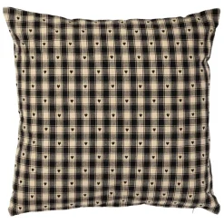 Coussin en coton vichy noir 45x45cm - Campagne