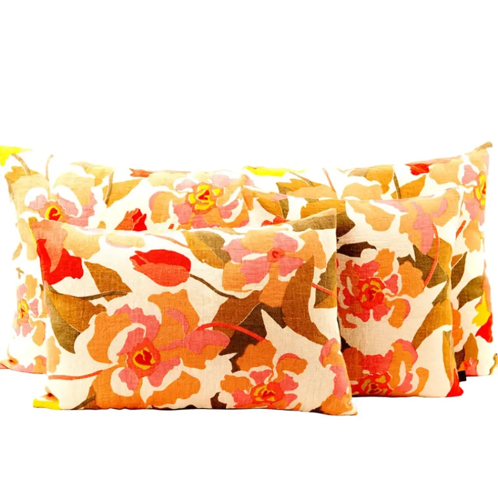 Coussin en lin et coton bois de rose 40x60cm - Ibiza