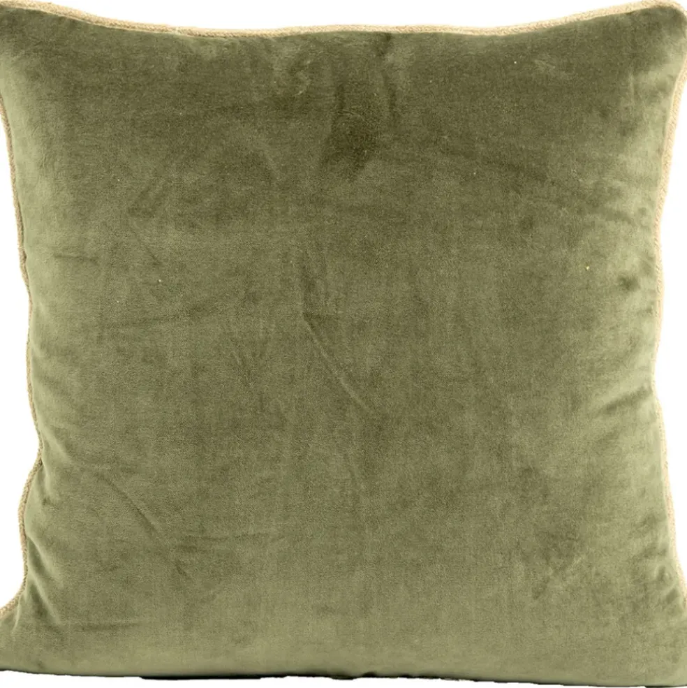 Coussin en velour kaki 45x45cm - Delhi