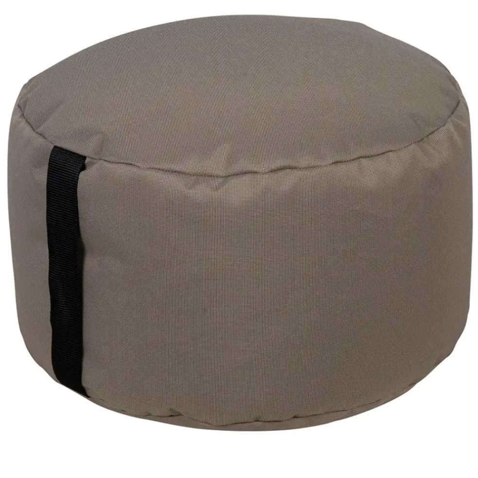 Coussin extérieur yoyo en tissu taupe 48x48cm - Suntiss