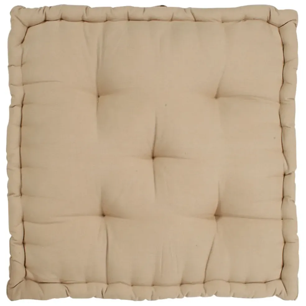 Coussin matelas chambray beige en coton