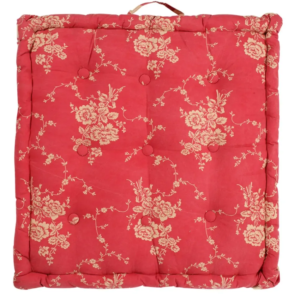 Coussin matelas margot rouge en coton