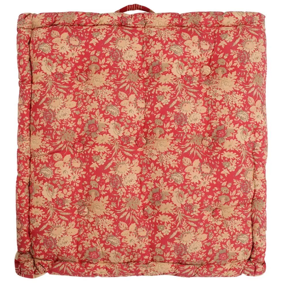 Coussin matelas margot rouge en coton