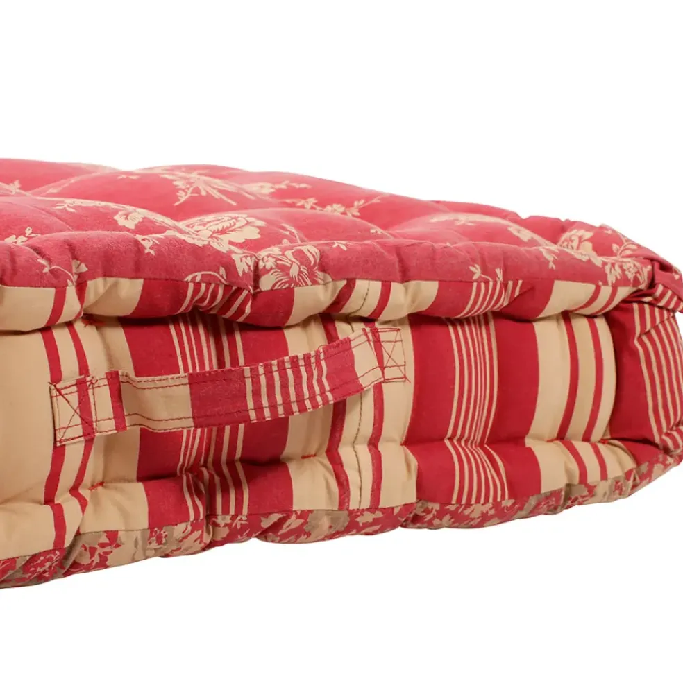 Coussin matelas margot rouge en coton