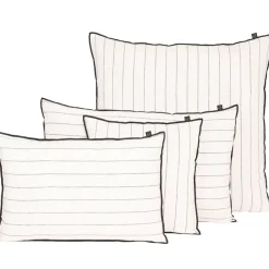 Coussin rayé en lin et coton blanc 40x60cm - Calvi II