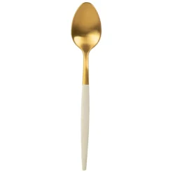Cuillère à café en inox ivoire et doré - Barisa