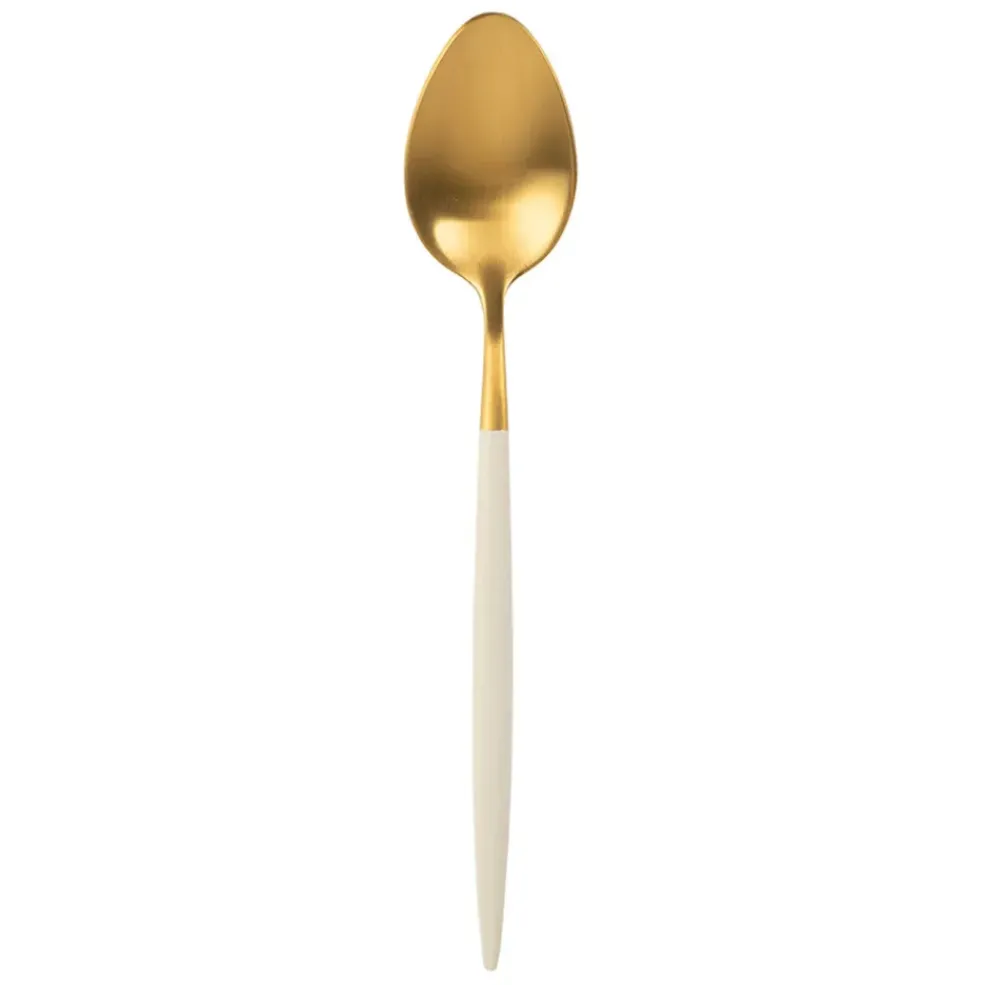 Cuillère en inox ivoire et doré - Barisa