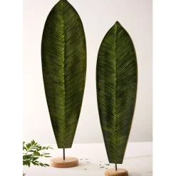 Déco feuille de bananier en manguier vert h62cm - Sanaga