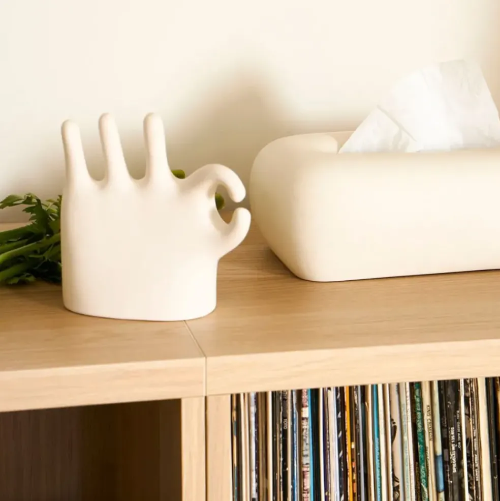 Déco main en grès écru - Organic