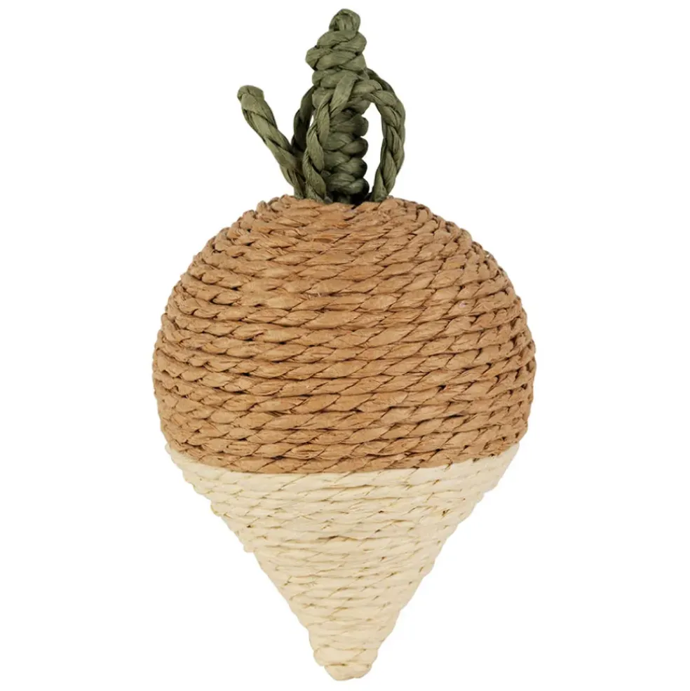 Déco radis en corde brun et beige - P'tit légume