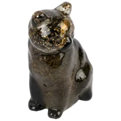 Deco chat en verre fumé - Félin