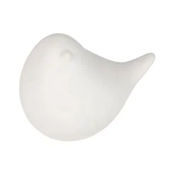 Deco led oiseau en porcelaine blanc h7cm - Ilobo