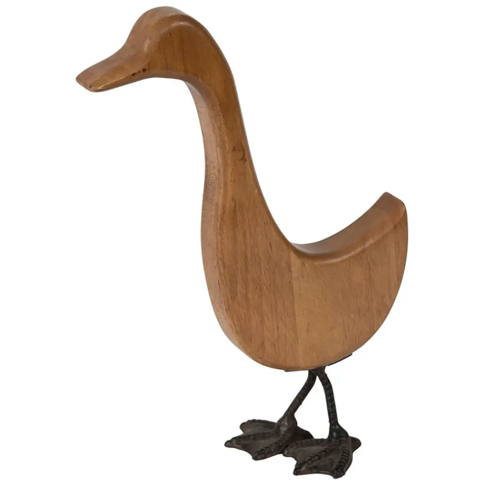 Deco oie en bois naturel et noir - Campagne