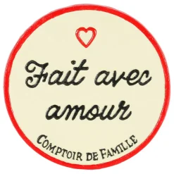 Dessous de plat "fait avec amour" en fonte ivoire d24cm - Fontnel