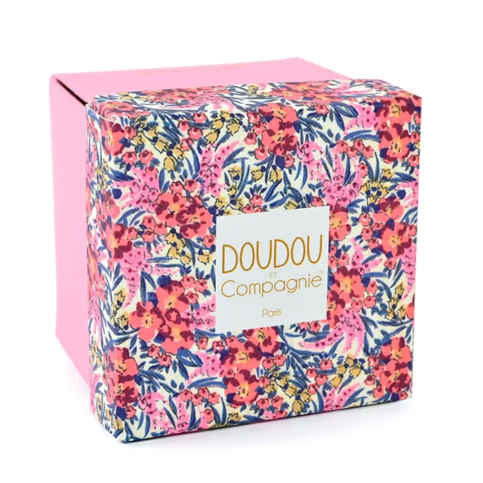 Doudou Faon pantin avec mouchoir rose H12cm - Boh'Aime