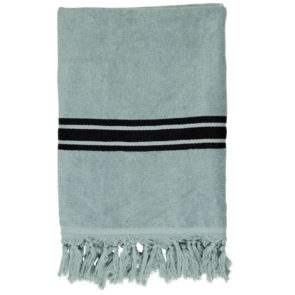 Drap de plage en coton uni jade 90x180cm - Tuitti