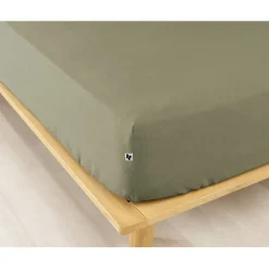 Drap housse en flanelle romarin 180x200cm - Candice