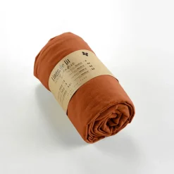 Drap housse en flanelle tomette 180x200cm - Candice