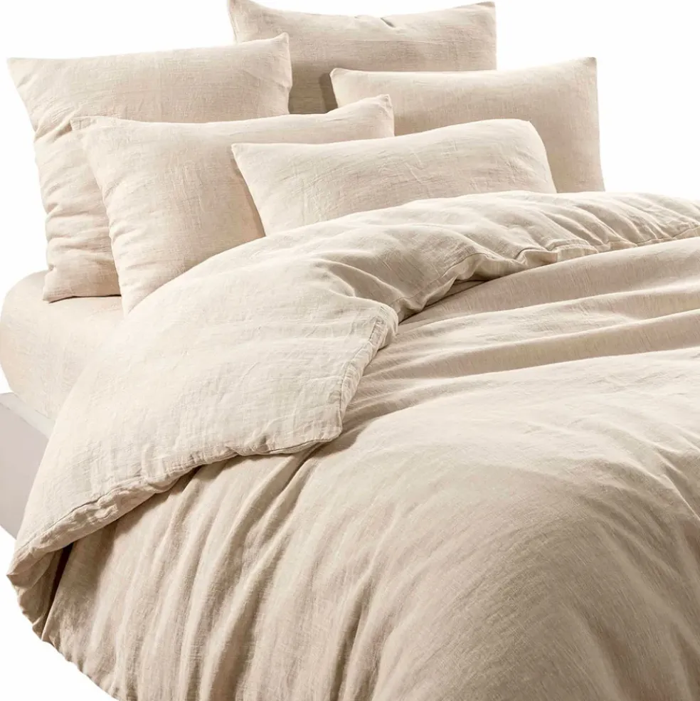 Drap housse en lin et coton naturel 160x200cm - Limy