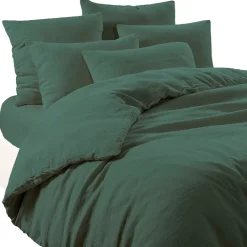 Drap housse en lin et coton pigeon 160x200cm - Limy