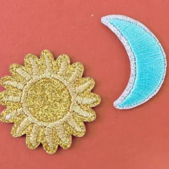 Ecusson thermocollant à  paillettes - Soleil Et Lune