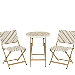 Ensemble table et chaises de jardin en résine naturelle - Bellano
