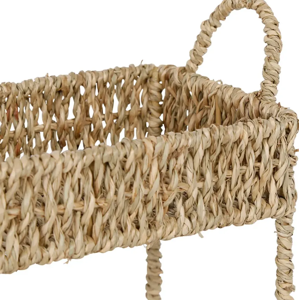 Etagere 2 niveaux en jonc de mer naturel h26.5cm - Borneo