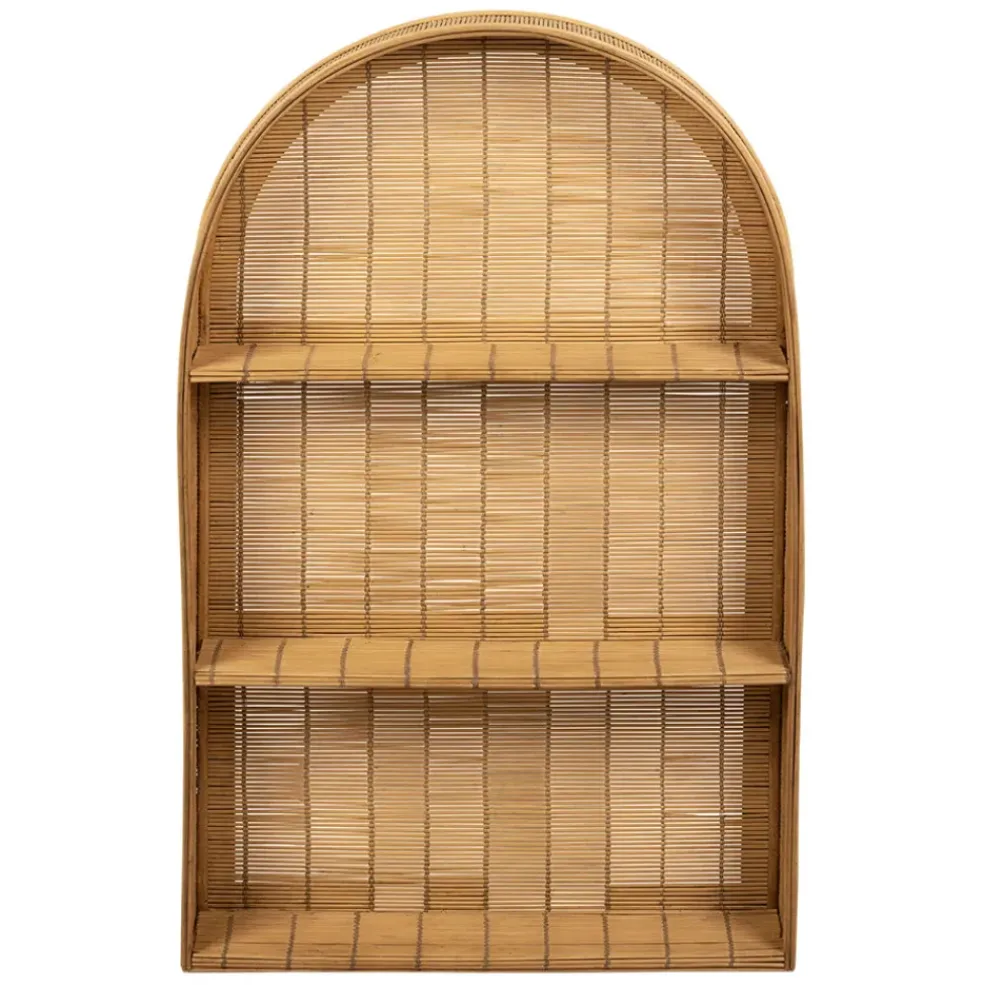 Etagere murale 3 niveaux en bambou naturel h80cm - Plaka